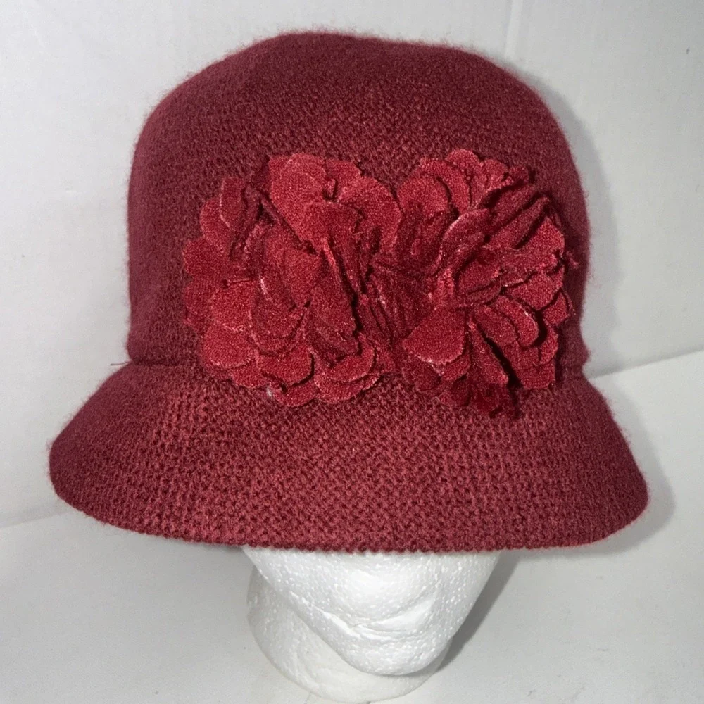 August Hat Company Red Floral Rose Cottage Garden Retro Whimsy‎ Bucket Hat